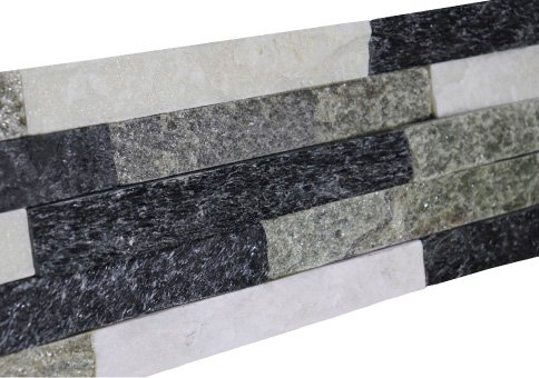 Piedra Natural 15x60 Cuarzo Black Mix